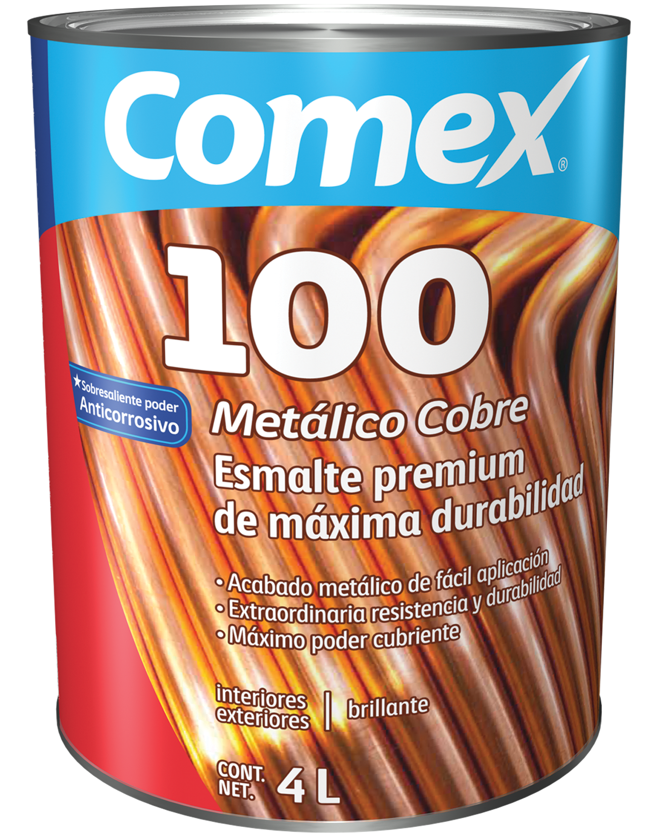Comex 100 Metálico Cobre 4L - Bryco Panama